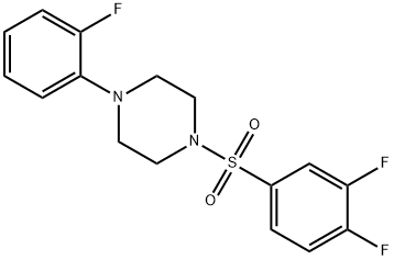 1-(3,4-difluorophenyl)sulfonyl-4-(2-fluorophenyl)piperazine 结构式