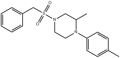 4-benzylsulfonyl-2-methyl-1-(4-methylphenyl)piperazine Structure