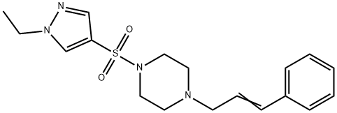 1-(1-ethylpyrazol-4-yl)sulfonyl-4-[(E)-3-phenylprop-2-enyl]piperazine Structure