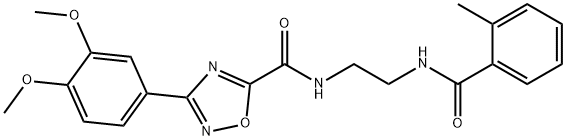 3-(3,4-dimethoxyphenyl)-N-[2-[(2-methylbenzoyl)amino]ethyl]-1,2,4-oxadiazole-5-carboxamide Structure