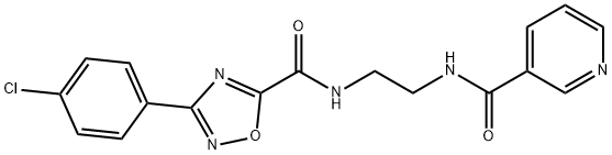 3-(4-chlorophenyl)-N-[2-(pyridine-3-carbonylamino)ethyl]-1,2,4-oxadiazole-5-carboxamide 结构式