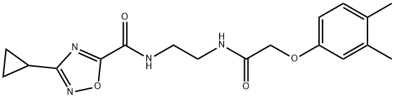 3-cyclopropyl-N-[2-[[2-(3,4-dimethylphenoxy)acetyl]amino]ethyl]-1,2,4-oxadiazole-5-carboxamide Structure