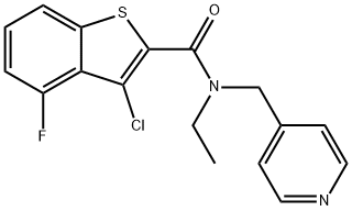 3-chloro-N-ethyl-4-fluoro-N-(pyridin-4-ylmethyl)-1-benzothiophene-2-carboxamide 化学構造式