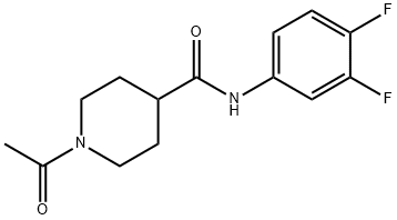1-acetyl-N-(3,4-difluorophenyl)piperidine-4-carboxamide Struktur