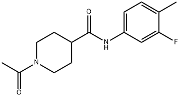 1-acetyl-N-(3-fluoro-4-methylphenyl)piperidine-4-carboxamide Structure