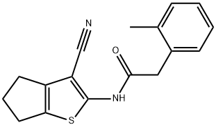 N-(3-cyano-5,6-dihydro-4H-cyclopenta[b]thiophen-2-yl)-2-(2-methylphenyl)acetamide Struktur