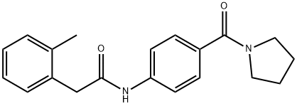 2-(2-methylphenyl)-N-[4-(pyrrolidine-1-carbonyl)phenyl]acetamide 化学構造式