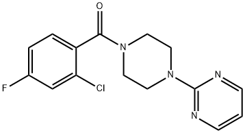 (2-chloro-4-fluorophenyl)-(4-pyrimidin-2-ylpiperazin-1-yl)methanone 化学構造式