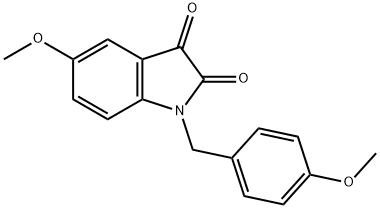 5-methoxy-1-[(4-methoxyphenyl)methyl]indole-2,3-dione 结构式