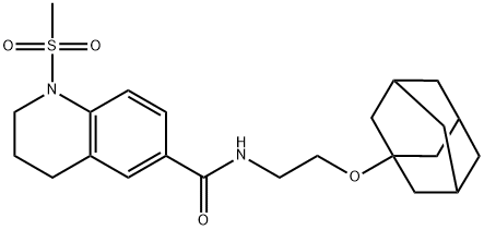 N-[2-(1-adamantyloxy)ethyl]-1-methylsulfonyl-3,4-dihydro-2H-quinoline-6-carboxamide Struktur