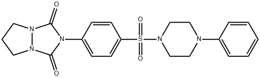 2-[4-(4-phenylpiperazin-1-yl)sulfonylphenyl]-6,7-dihydro-5H-pyrazolo[1,2-a][1,2,4]triazole-1,3-dione 化学構造式