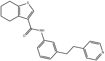 N-[3-(2-pyridin-4-ylethyl)phenyl]-4,5,6,7-tetrahydro-1-benzothiophene-3-carboxamide Struktur