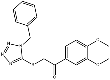 2-(1-benzyltetrazol-5-yl)sulfanyl-1-(3,4-dimethoxyphenyl)ethanone Structure