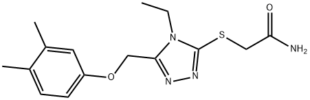 2-[[5-[(3,4-dimethylphenoxy)methyl]-4-ethyl-1,2,4-triazol-3-yl]sulfanyl]acetamide Structure