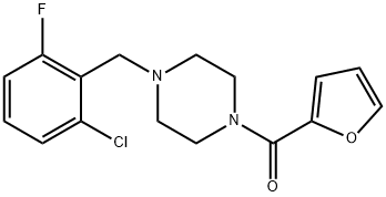 [4-[(2-chloro-6-fluorophenyl)methyl]piperazin-1-yl]-(furan-2-yl)methanone Structure