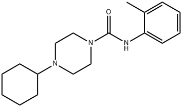 4-cyclohexyl-N-(2-methylphenyl)piperazine-1-carboxamide 化学構造式