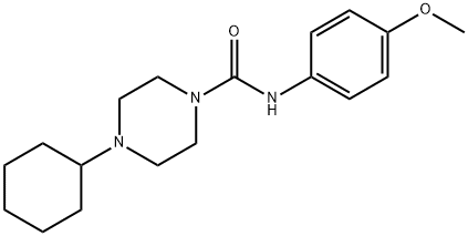 4-cyclohexyl-N-(4-methoxyphenyl)piperazine-1-carboxamide 化学構造式