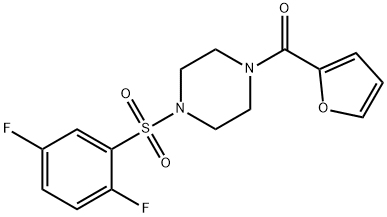 [4-(2,5-difluorophenyl)sulfonylpiperazin-1-yl]-(furan-2-yl)methanone 化学構造式
