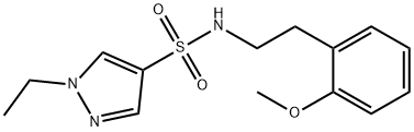 1-ethyl-N-[2-(2-methoxyphenyl)ethyl]pyrazole-4-sulfonamide 结构式