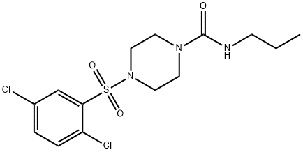 4-(2,5-dichlorophenyl)sulfonyl-N-propylpiperazine-1-carboxamide,900591-77-7,结构式