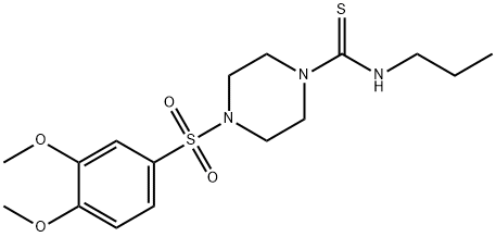 4-(3,4-dimethoxyphenyl)sulfonyl-N-propylpiperazine-1-carbothioamide 化学構造式