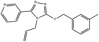 3-[5-[(3-methylphenyl)methylsulfanyl]-4-prop-2-enyl-1,2,4-triazol-3-yl]pyridine Structure