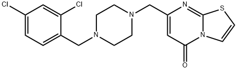 7-[[4-[(2,4-dichlorophenyl)methyl]piperazin-1-yl]methyl]-[1,3]thiazolo[3,2-a]pyrimidin-5-one Struktur