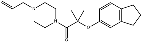 2-(2,3-dihydro-1H-inden-5-yloxy)-2-methyl-1-(4-prop-2-enylpiperazin-1-yl)propan-1-one 化学構造式