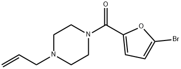 (5-bromofuran-2-yl)-(4-prop-2-enylpiperazin-1-yl)methanone,901712-45-6,结构式