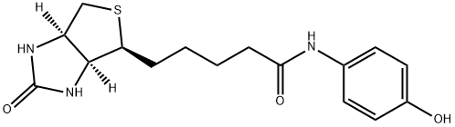 5-[(3aS,4S,6aR)-2-oxo-1,3,3a,4,6,6a-hexahydrothieno[3,4-d]imidazol-4-yl]-N-(4-hydroxyphenyl)pentanamide 化学構造式