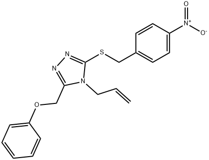 3-[(4-nitrophenyl)methylsulfanyl]-5-(phenoxymethyl)-4-prop-2-enyl-1,2,4-triazole Struktur