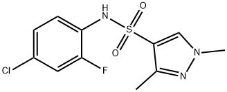 N-(4-chloro-2-fluorophenyl)-1,3-dimethylpyrazole-4-sulfonamide,902647-97-6,结构式