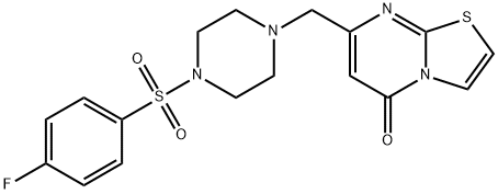 7-[[4-(4-fluorophenyl)sulfonylpiperazin-1-yl]methyl]-[1,3]thiazolo[3,2-a]pyrimidin-5-one Structure