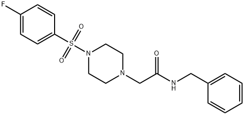 N-benzyl-2-[4-(4-fluorophenyl)sulfonylpiperazin-1-yl]acetamide Structure