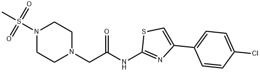 N-[4-(4-chlorophenyl)-1,3-thiazol-2-yl]-2-(4-methylsulfonylpiperazin-1-yl)acetamide Struktur
