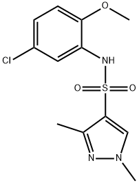 N-(5-chloro-2-methoxyphenyl)-1,3-dimethylpyrazole-4-sulfonamide,902702-32-3,结构式