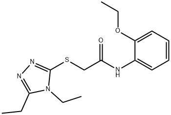 2-[(4,5-diethyl-1,2,4-triazol-3-yl)sulfanyl]-N-(2-ethoxyphenyl)acetamide,902727-92-8,结构式