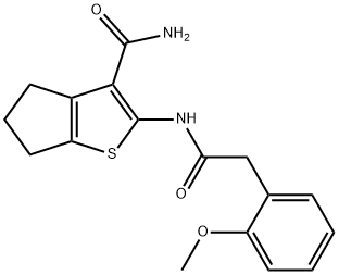 2-[[2-(2-methoxyphenyl)acetyl]amino]-5,6-dihydro-4H-cyclopenta[b]thiophene-3-carboxamide,903105-44-2,结构式