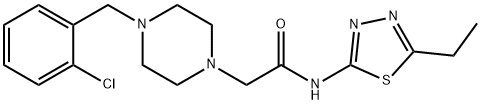 2-[4-[(2-chlorophenyl)methyl]piperazin-1-yl]-N-(5-ethyl-1,3,4-thiadiazol-2-yl)acetamide 化学構造式