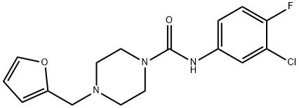 N-(3-chloro-4-fluorophenyl)-4-(furan-2-ylmethyl)piperazine-1-carboxamide Structure