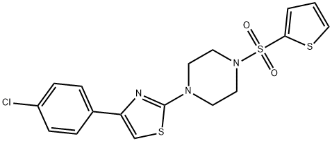 4-(4-chlorophenyl)-2-(4-thiophen-2-ylsulfonylpiperazin-1-yl)-1,3-thiazole 化学構造式