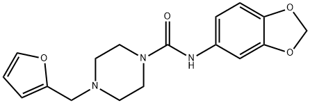 N-(1,3-benzodioxol-5-yl)-4-(furan-2-ylmethyl)piperazine-1-carboxamide,904139-19-1,结构式