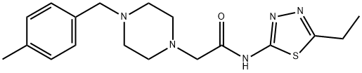 N-(5-ethyl-1,3,4-thiadiazol-2-yl)-2-[4-[(4-methylphenyl)methyl]piperazin-1-yl]acetamide Struktur