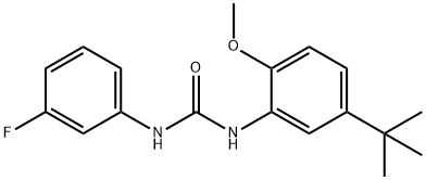 1-(5-tert-butyl-2-methoxyphenyl)-3-(3-fluorophenyl)urea Struktur