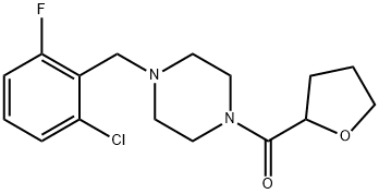 [4-[(2-chloro-6-fluorophenyl)methyl]piperazin-1-yl]-(oxolan-2-yl)methanone,904699-99-6,结构式