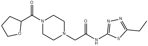 N-(5-ethyl-1,3,4-thiadiazol-2-yl)-2-[4-(oxolane-2-carbonyl)piperazin-1-yl]acetamide Struktur