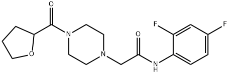 N-(2,4-difluorophenyl)-2-[4-(oxolane-2-carbonyl)piperazin-1-yl]acetamide Structure