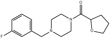 [4-[(3-fluorophenyl)methyl]piperazin-1-yl]-(oxolan-2-yl)methanone Structure