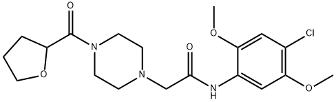 N-(4-chloro-2,5-dimethoxyphenyl)-2-[4-(oxolane-2-carbonyl)piperazin-1-yl]acetamide Struktur