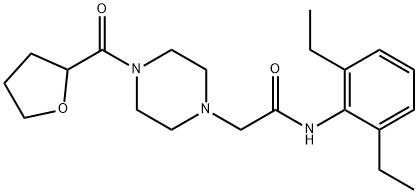 N-(2,6-diethylphenyl)-2-[4-(oxolane-2-carbonyl)piperazin-1-yl]acetamide 化学構造式